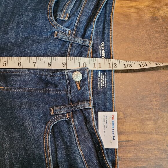 Old Navy Jeans Size 4 Rock Star Skinny 360 Stretch Extra High Rise Dark Wash NWT - Picture 9 of 11